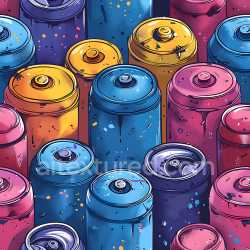 seamless Seamless 3D PBR Texture Featuring Colorful Graffiti Spray Cans Art texture 8k free download PBR