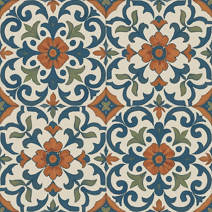Decorative Tile seamless PBR texture preview