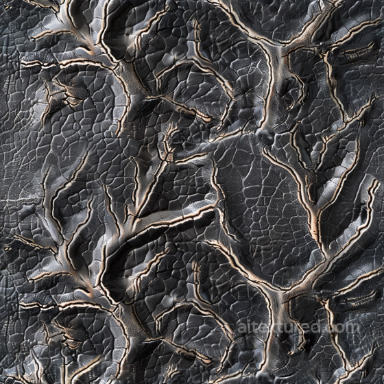 Cracked Black Leather Seamless Texture with Deep Wrinkles and Distressed Finish Leather texture preview