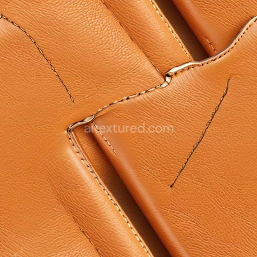 Seamless 3D PBR Tan Pebbled Leather Texture with Stitching Details