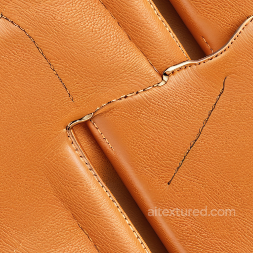 Tan Pebbled Leather Texture with Stitching Details seamless Leather PBR texture