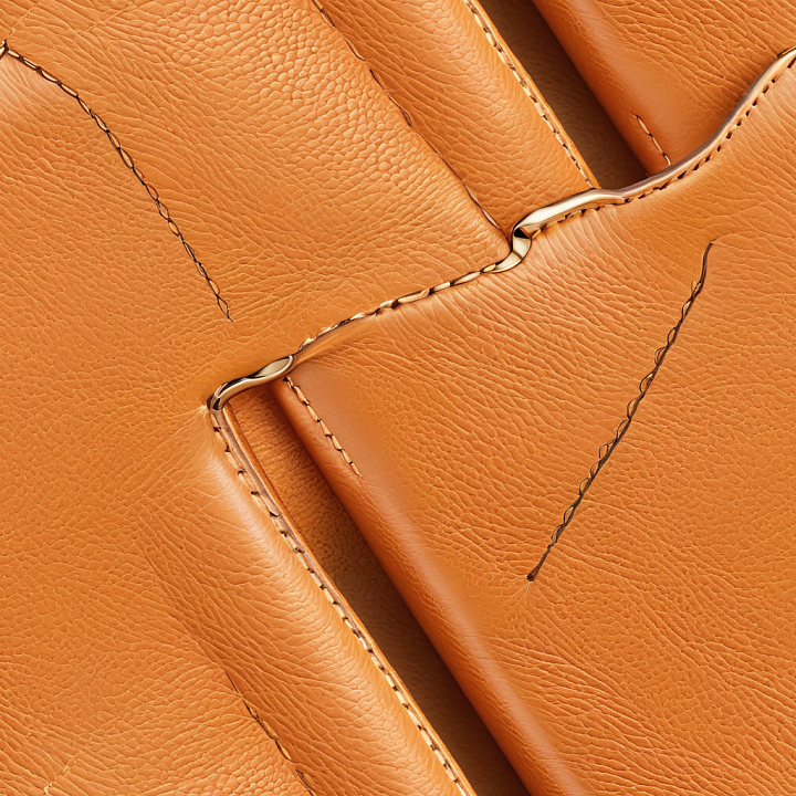 Tan Pebbled Leather with Stitching Details seamless PBR texture preview