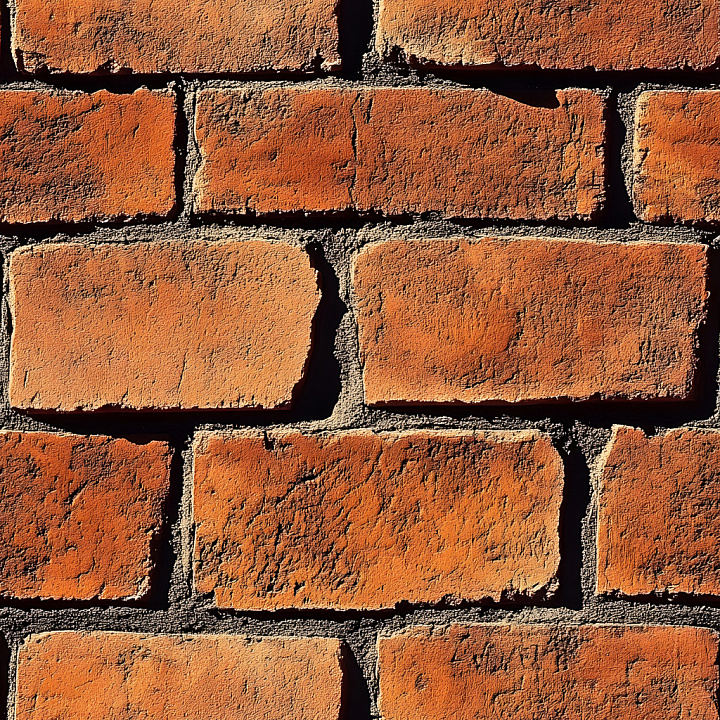 Weathered Red Brick Wall with Cracks and Chips seamless PBR texture preview