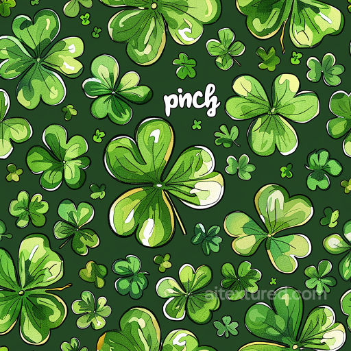 St Patrick Digital Paper Bundle Texture of Painted Green Shamrocks on Dark Background seamless St patrick digital paper bundle PBR texture