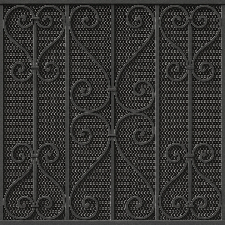 Wrought Iron Balcony Railing For Detailed Architectural Exteriors seamless PBR texture preview