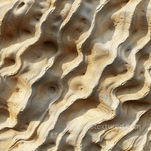 Weathered Sandstone Rock PBR Texture with Natural Erosion Waves seamless Stone PBR texture