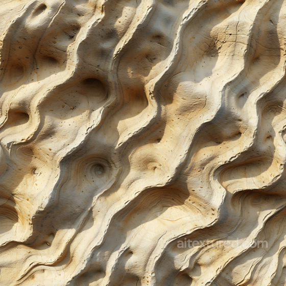 Weathered Sandstone Rock PBR Texture with Natural Erosion Waves Stone texture preview