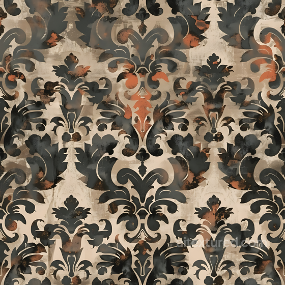 Stylized Baroque Camouflage PBR Texture with Earthy Tones Color Camouflage texture preview