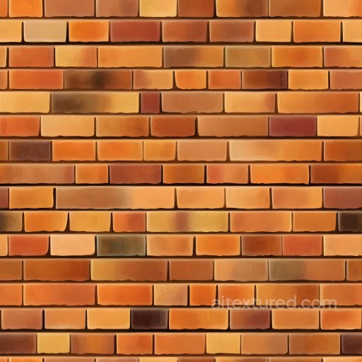 Cracked Brick Wall PBR Texture with Varied Red and Orange Bricks seamless Brick PBR texture