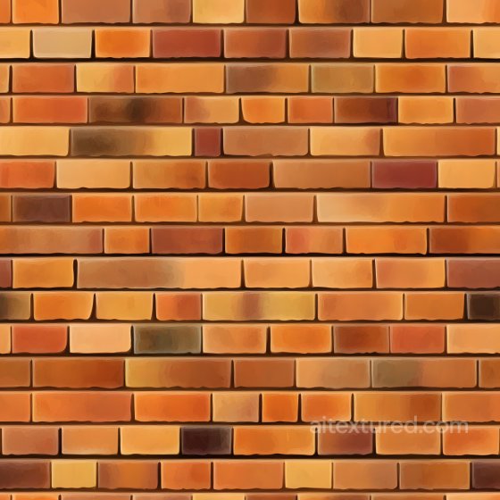 Cracked Brick Wall PBR Texture with Varied Red and Orange Bricks Brick texture preview