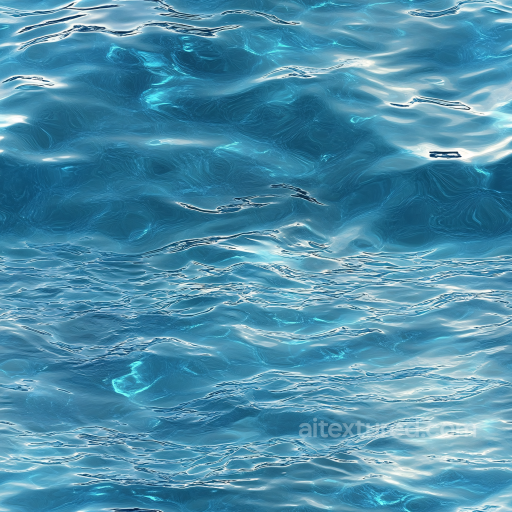 Realistic Tropical Sea Water Seamless Texture with Gentle Waves and Clear Reflections seamless Water PBR texture