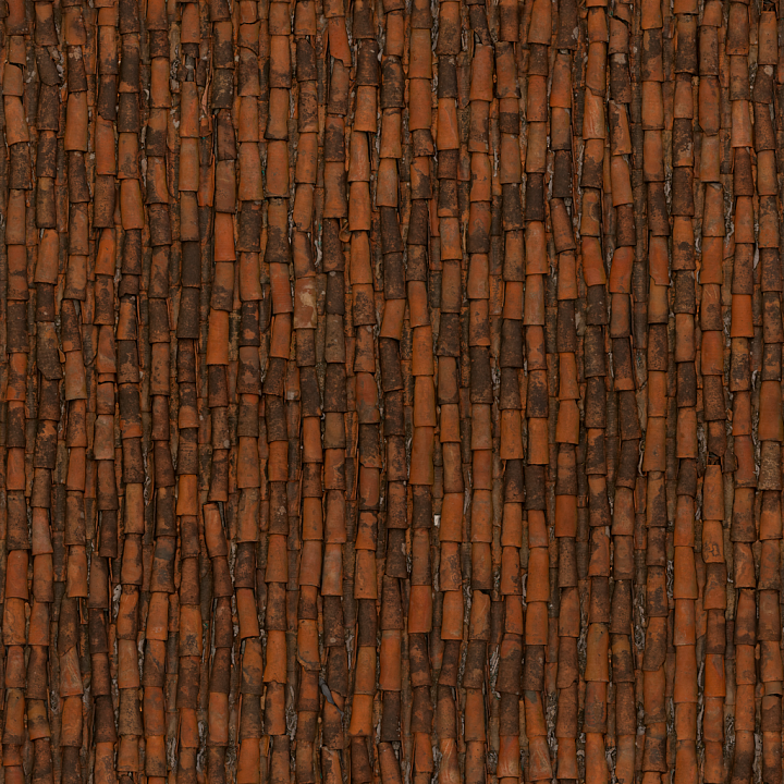 Clay Roof - Uneven Discolored Clay Normal Roughness Height seamless PBR texture preview