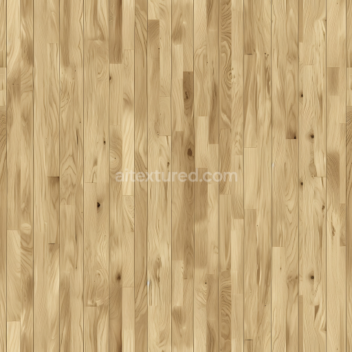 Seamless 3D PBR Light Hickory Wood Floor Texture with Natural Grain and Knots