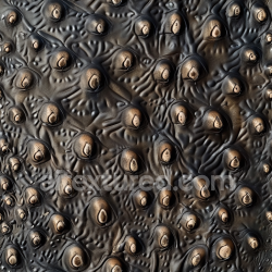 seamless Seamless 3D PBR Texture of Distressed Black Leather with Raised Nodules and Wrinkled Surface texture 8k free download PBR