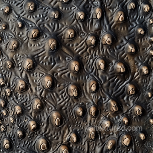 Distressed Black Leather Seamless Texture with Raised Nodules and Wrinkled Surface seamless Leather PBR texture