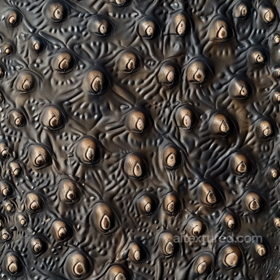 Distressed Black Leather Seamless Texture with Raised Nodules and Wrinkled Surface Leather texture preview