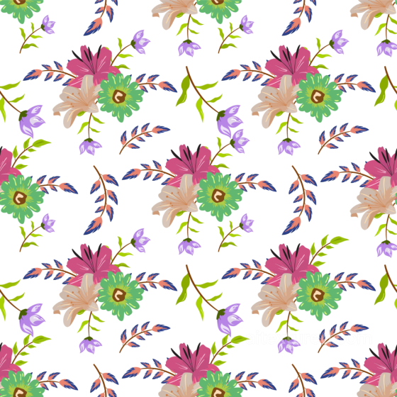 Floral Texture with Vibrant Multicolor Flowers on White Background Floral texture preview