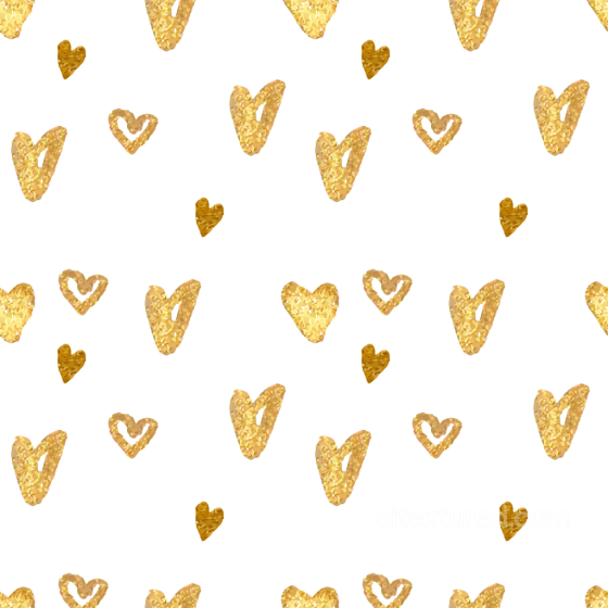 with Gold Glitter Heart Shapes on White White & Gold texture preview