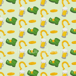 seamless Seamless 3D PBR Cartoon Digital Paper Texture with St Patrick Icons Pattern texture 8k free download PBR