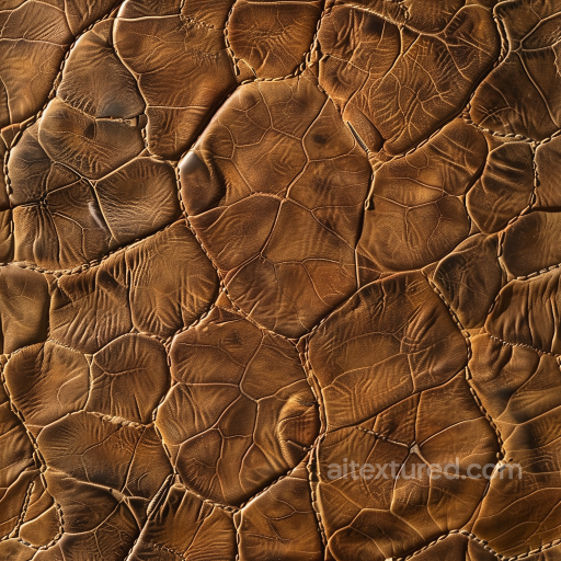 Worn Brown Stitched Leather Seamless Texture with Natural Grain seamless Leather PBR texture