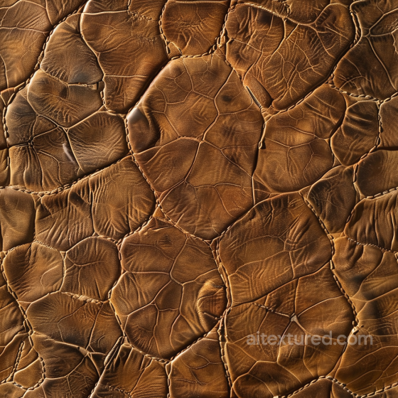 Worn Brown Stitched Leather Seamless Texture with Natural Grain Leather texture preview