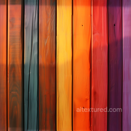 Painted Wood PBR Texture with Vibrant Colorful Planks seamless Wood PBR texture