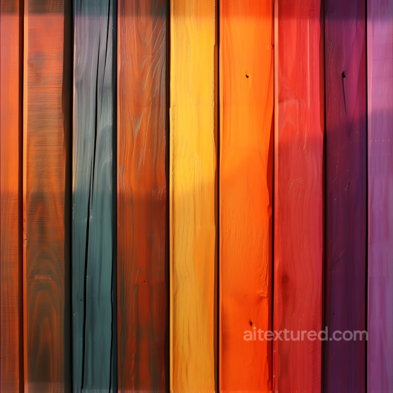 Painted Wood PBR Texture with Vibrant Colorful Planks Wood texture preview
