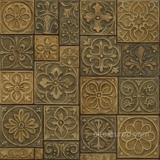 Ancient Tile Seamless Texture seamless Ceramic-tile PBR texture