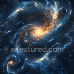seamless Seamless 3D Space PBR Texture Featuring Swirling Galaxy Nebula Clouds with Luminous Orange and Blue Hues texture 8k free download PBR