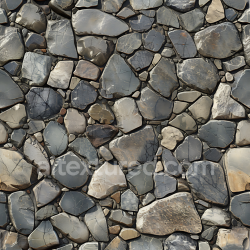 seamless Seamless 3D natural stone cobblestone PBR texture with varied slate tones texture 8k free download PBR