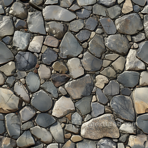 natural stone cobblestone PBR texture with varied slate tones seamless Stone PBR texture