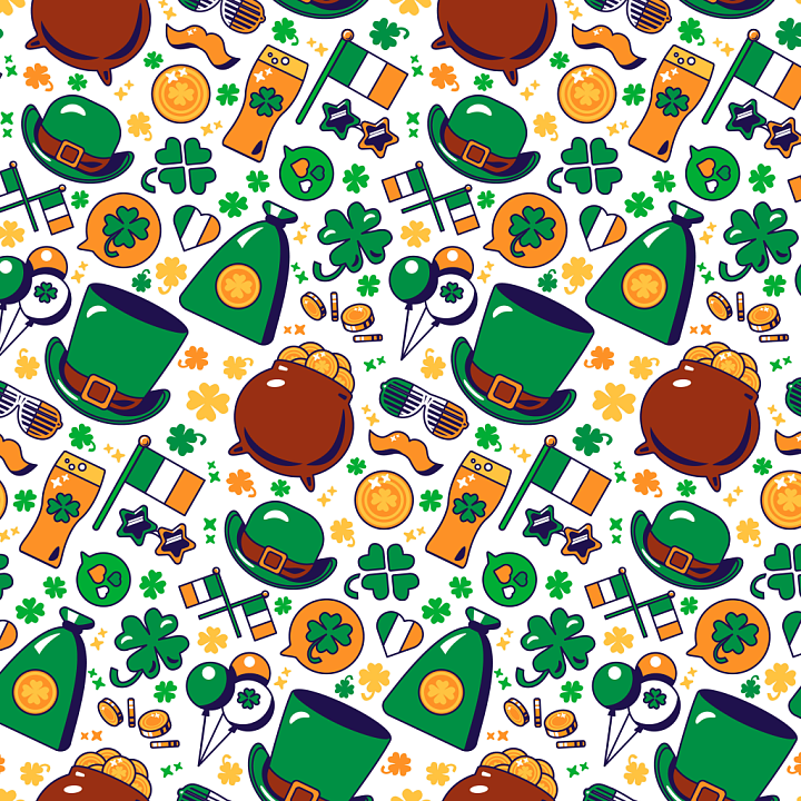 Featuring St Patrick Day Digital Paper Pattern seamless PBR texture preview
