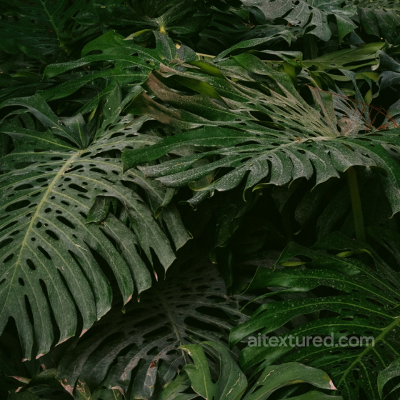 Tropical Plant Leaves Texture for 3D PBR Fabric texture preview