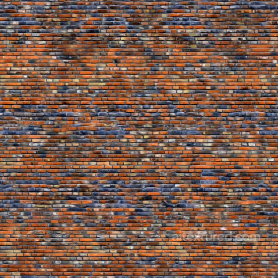 Cracked Red Brick Wall Seamless Texture with Dark Soot and Weathered Damage Brick texture preview