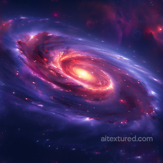 Space PBR Texture Featuring a Luminous Spiral Galaxy Nebula in Vibrant Purples and Reds Star, space, planets texture preview