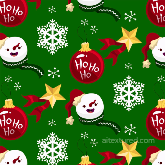Christmas Digital Paper Texture with Ornaments and Snowflakes All Christmas Digital paper texture preview