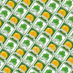 seamless Seamless 3D PBR Digital Paper Texture with St Patrick Shamrocks & Gold Coins texture 8k free download PBR