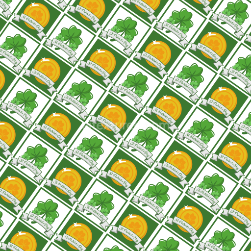 Seamless 3D PBR Texture Featuring St Patrick's Day Gold Coins & Shamrocks Pattern