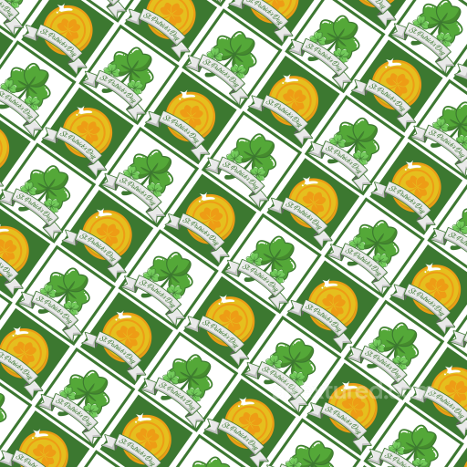 Digital Paper Texture with St Patrick Shamrocks & Gold Coins seamless St patrick digital paper bundle PBR texture