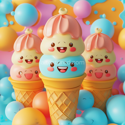 Seamless 3D Inflated Vinyl Bubble PBR Texture in Soft Pastel Palette