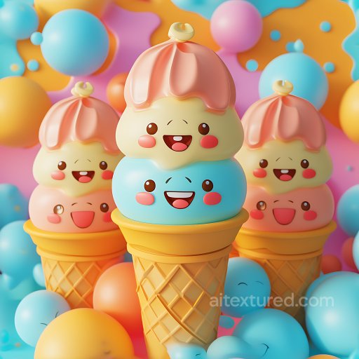 Inflated PBR Texture with Soft Puffy Vinyl Spheres in Pastel Colors seamless Inflated PBR texture