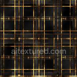 seamless Seamless 3D PBR Texture Featuring Black Plaid Pattern with Elegant Gold Lines texture 8k free download PBR