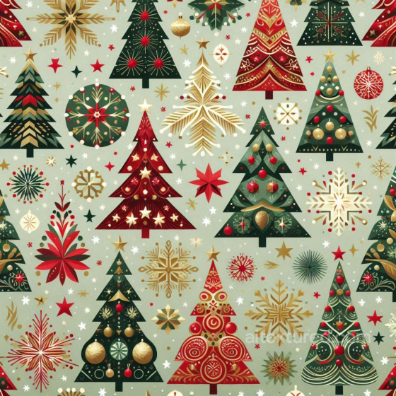 Digital Paper Texture with Festive Christmas Trees and Ornaments All Christmas Digital paper texture preview
