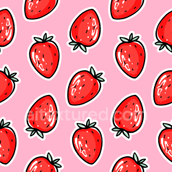 seamless Seamless 3D PBR cartoon strawberry pattern fabric texture in pink texture 8k free download PBR