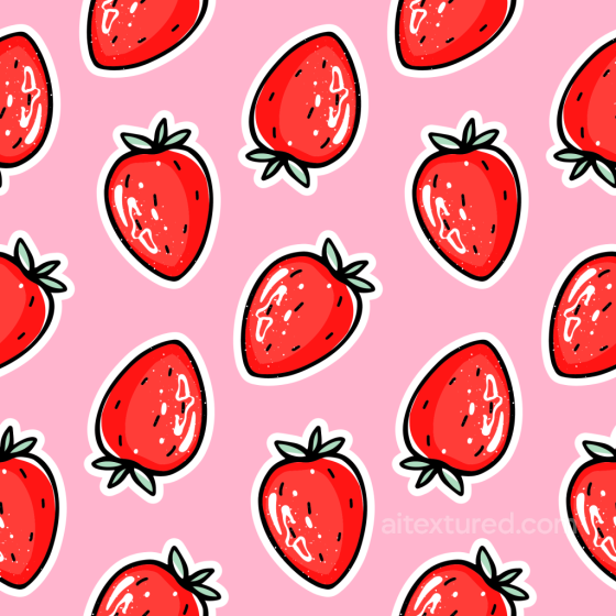 Cartoon Strawberry Pattern Fabric Texture In Pink Baby girl texture preview