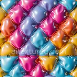 seamless Seamless 3D Inflated PBR Texture of Colorful Quilted Vinyl Cushioned Panels texture 8k free download PBR