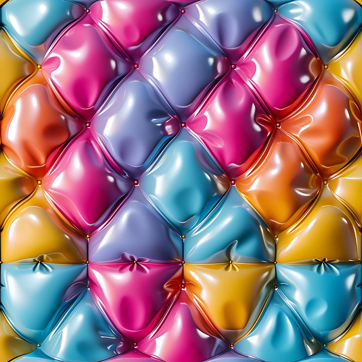 Inflated with Colorful Quilted Vinyl Panels seamless PBR texture preview