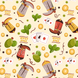 seamless Seamless 3D PBR Texture Featuring Cartoon Western Motifs in Soft Pastels texture 8k free download PBR