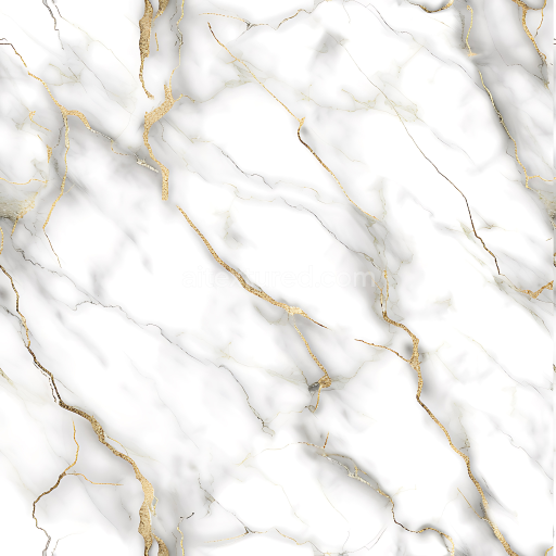 Preview — Seamless 3D White Marble PBR Texture with Glossy Finish and Gold Vein Detailing