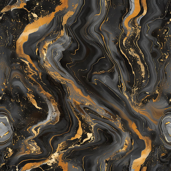 Black Marble with Polished Gold Vein Patterns seamless PBR texture preview
